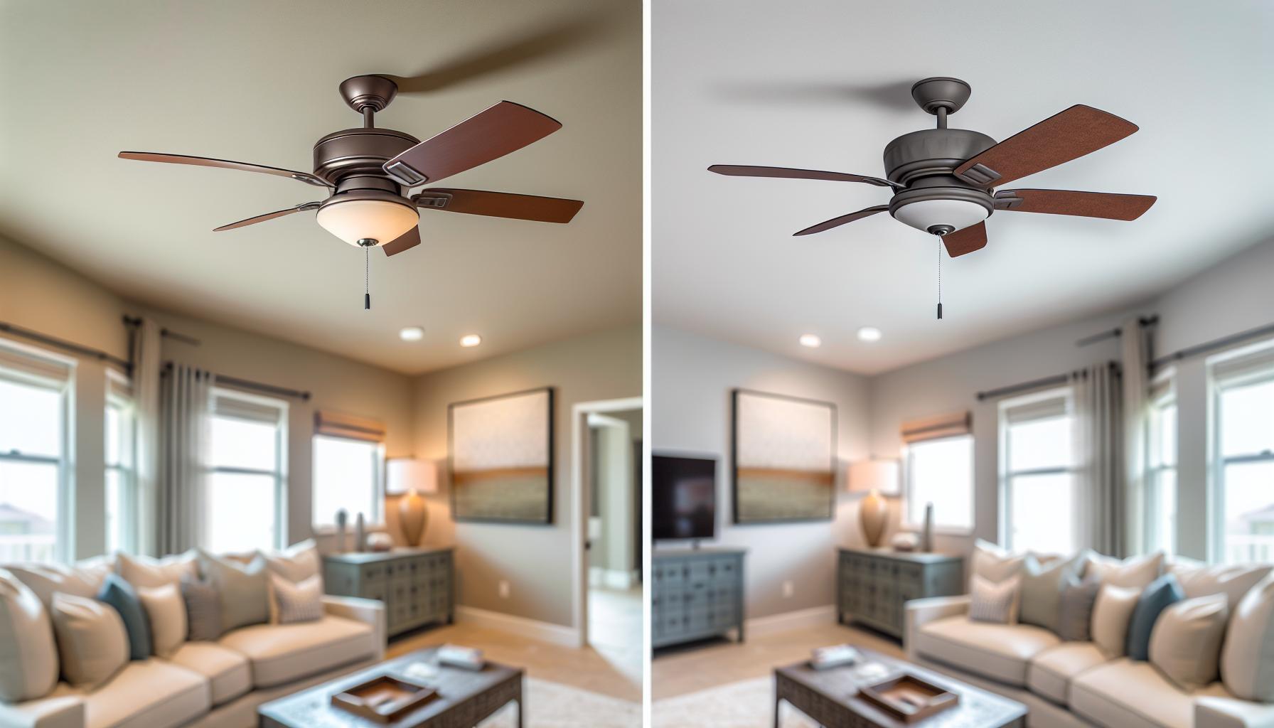 Can You Make a Ceiling Fan Flush Mount? Installation Guide 8 Comparing Flush mount vs. Standard Ceiling Fan Installations