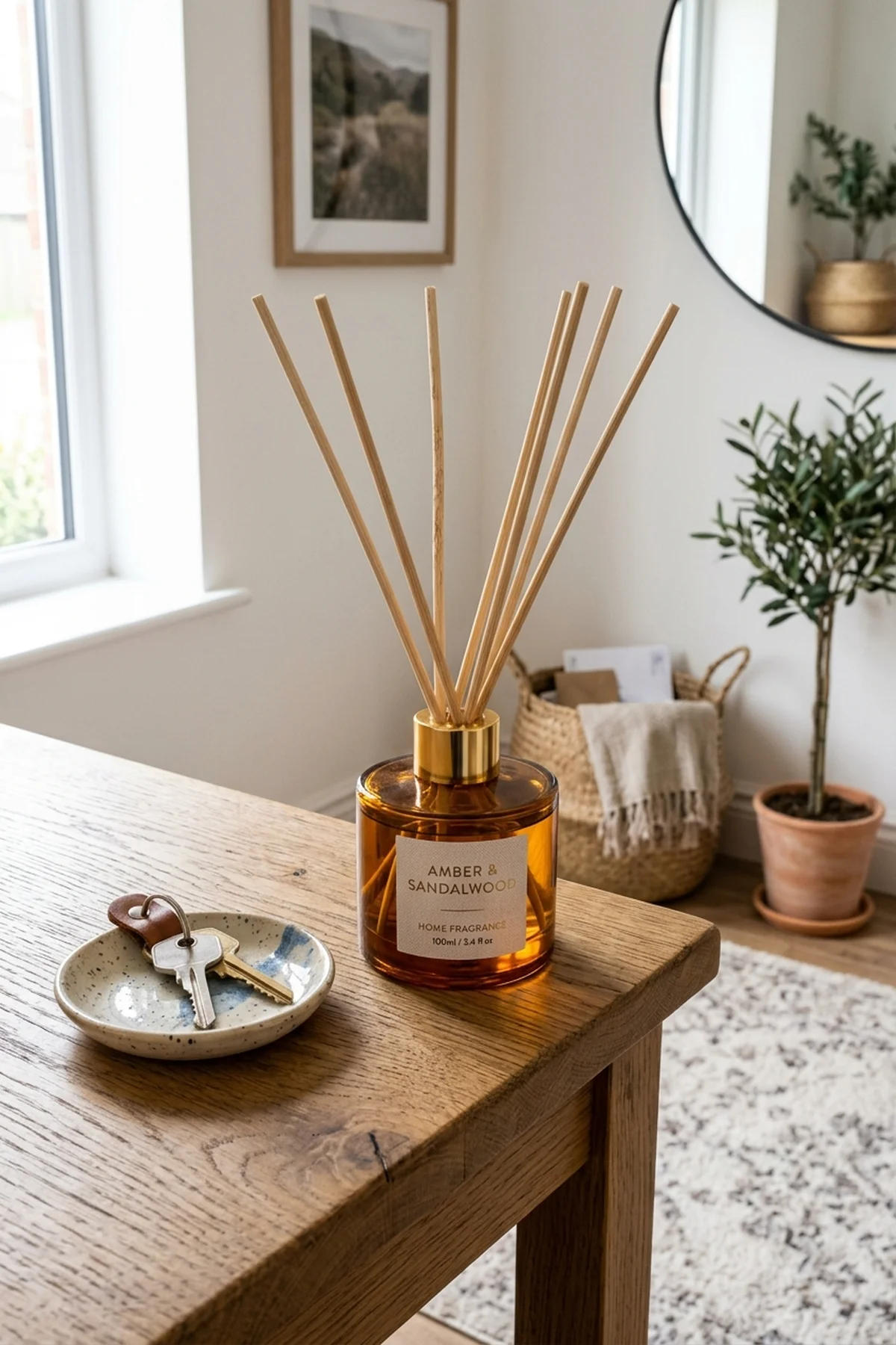 7. Bespoke Amber Glass DIY Botanical Linen & Pillow Spray Mist - how to make your house smell good (AI Generated Image)