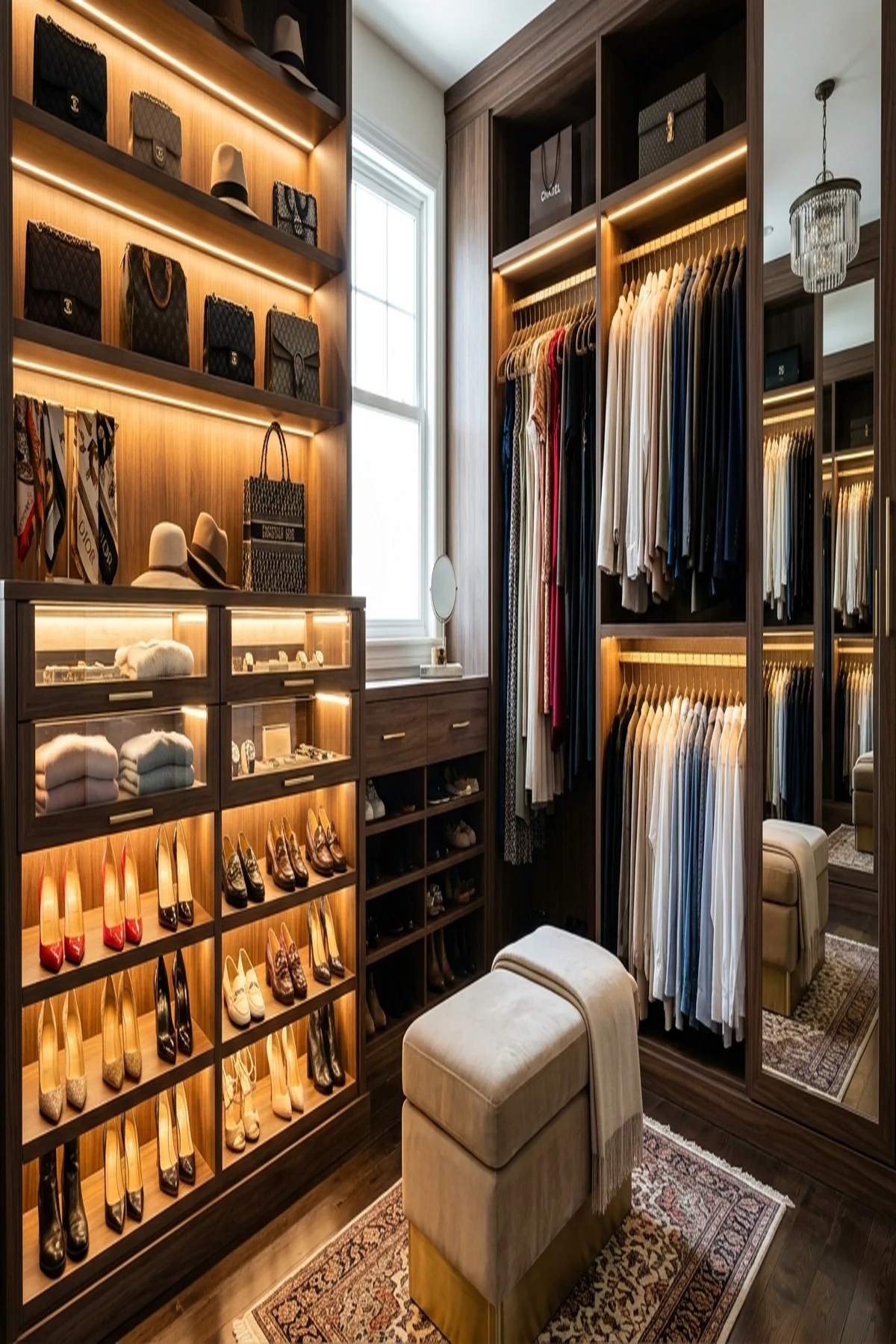 15 Best Ways to Maximize Small Closet Space for Tiny Bedrooms (2026) 8 7. Stackable Drop-Front Clear Bins for Vertical Footwear Storage - how to maximize small closet space (AI Generated Image)