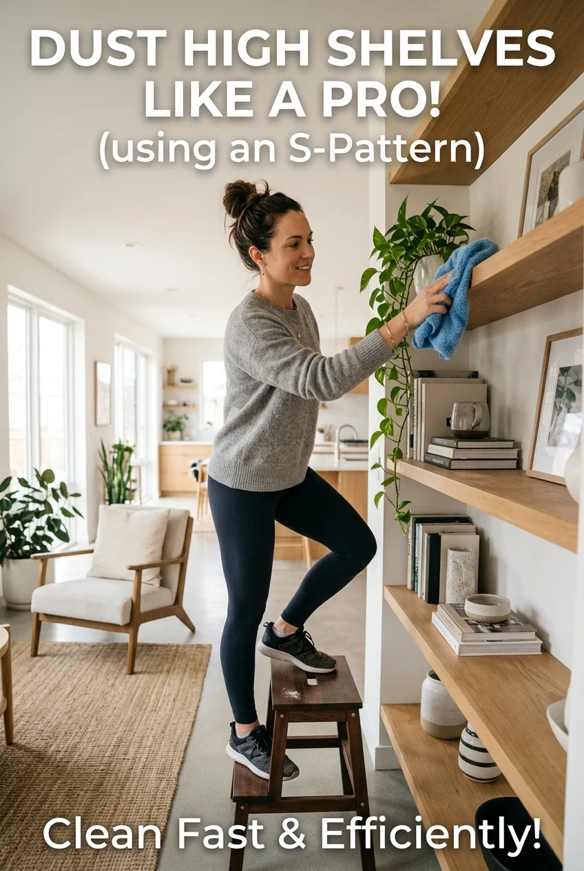 10 Pro Hacks to Clean House Fast: The Room-by-Room Reset 3 clean house top to bottom s-pattern wiping workflow (AI Generated Image)