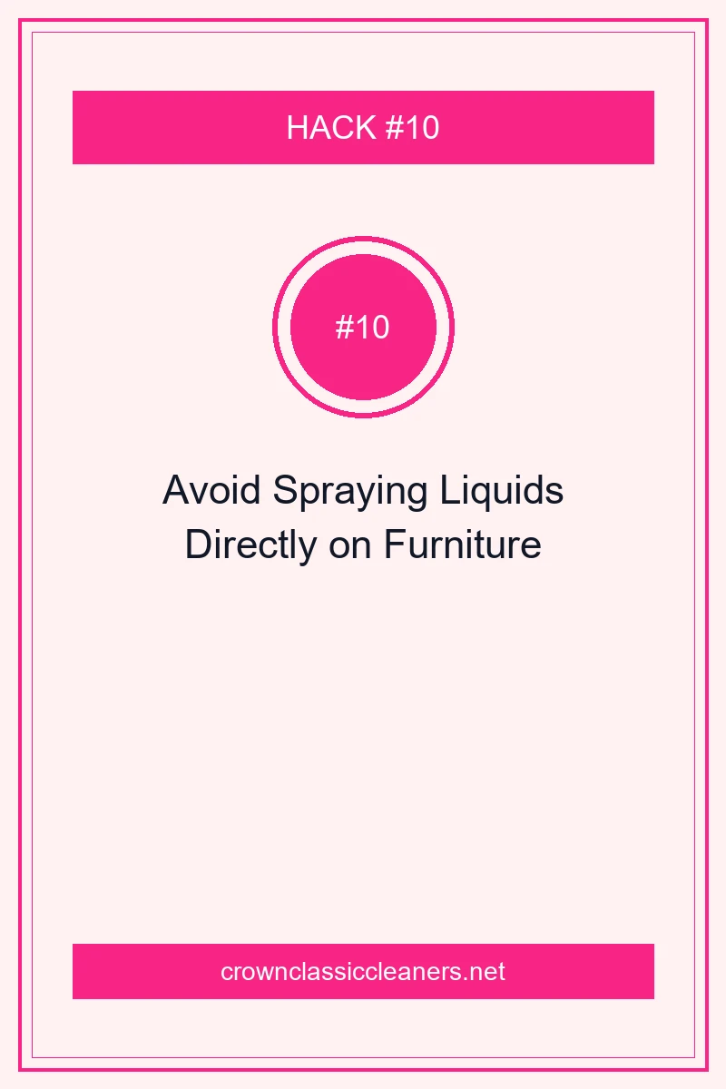 15 Pro Cleaning Tips to Reset Every Room in Record Time 12 Avoid Spraying Liquids Directly on Furniture to Prevent Residue Build-Up - cleaning tips (AI Generated Image)