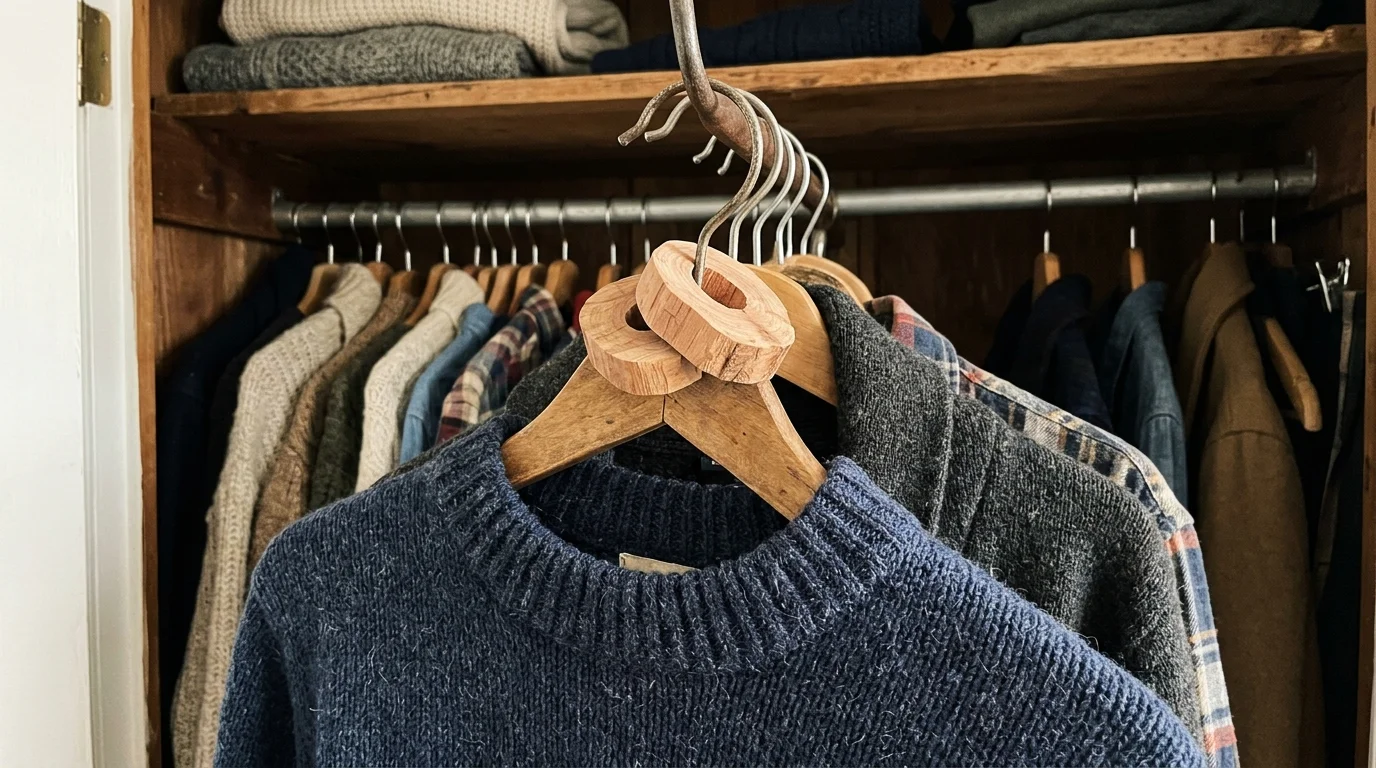 10 Closet Clean Out Aesthetic Hacks for a Dream Wardrobe 11 closet clean out aesthetic cedar wood storage blocks moth prevention (AI Generated Image)