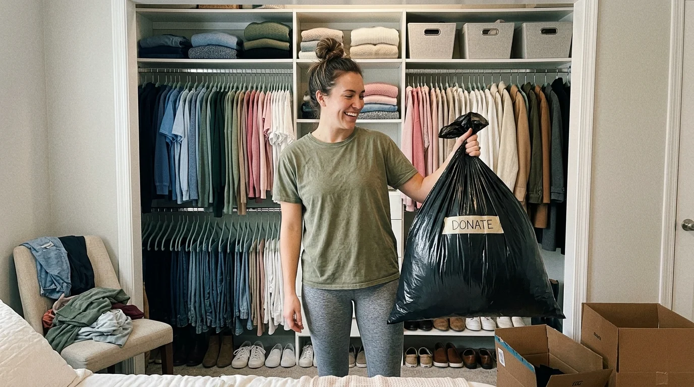 10 Closet Clean Out Aesthetic Hacks for a Dream Wardrobe 2 closet clean out aesthetic curated wardrobe organization ideas (AI Generated Image)