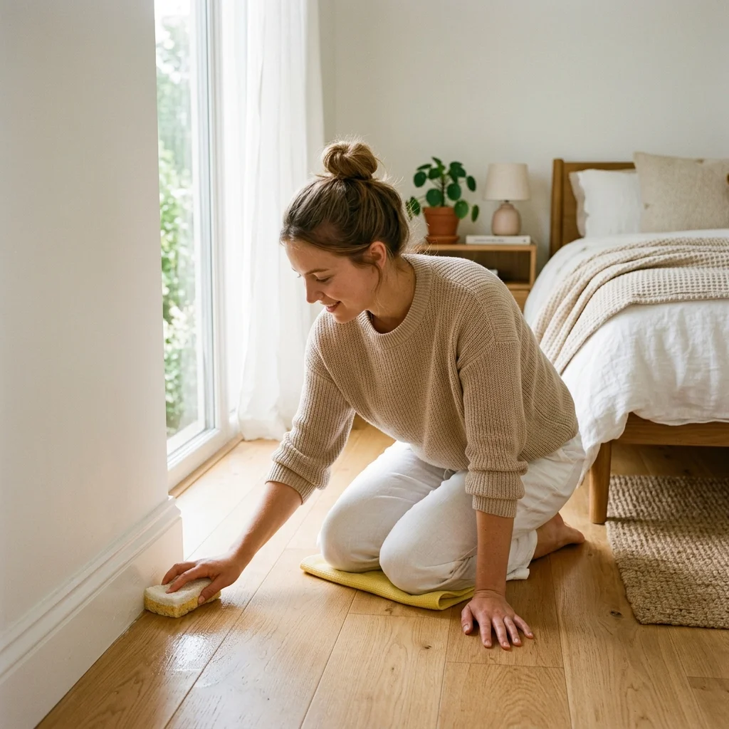 how to deep clean your room baseboards and corner moldings (AI Generated Image)