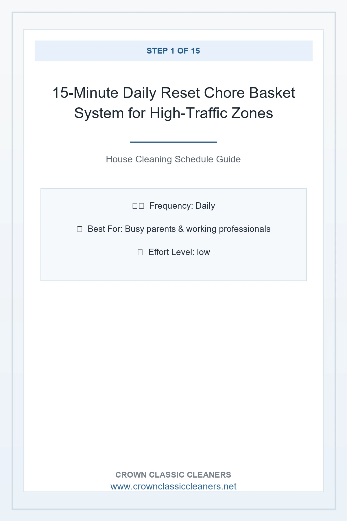 15-Minute Daily Reset Chore Basket System for High-Traffic Zones - house cleaning schedule (AI Generated Image)