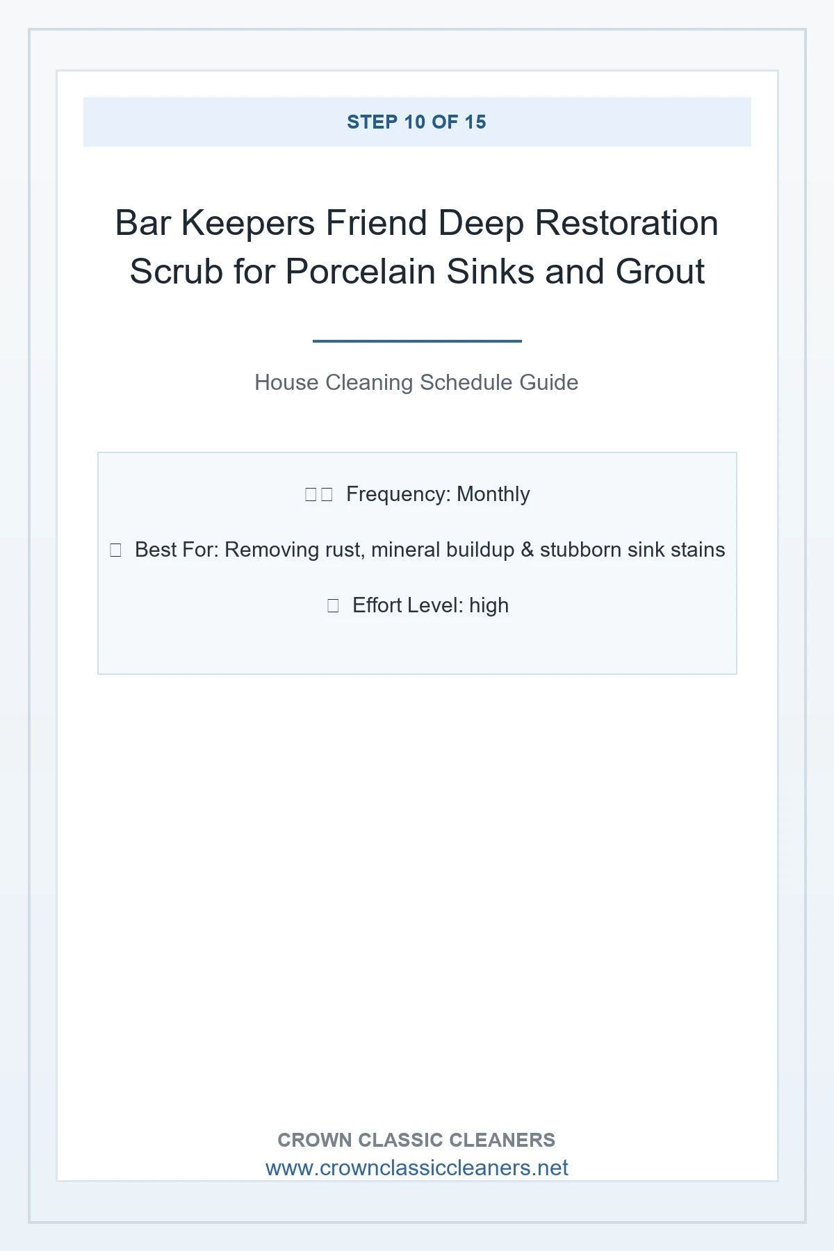 Bar Keepers Friend Deep Restoration Scrub for Porcelain Sinks and Grout - house cleaning schedule (AI Generated Image)