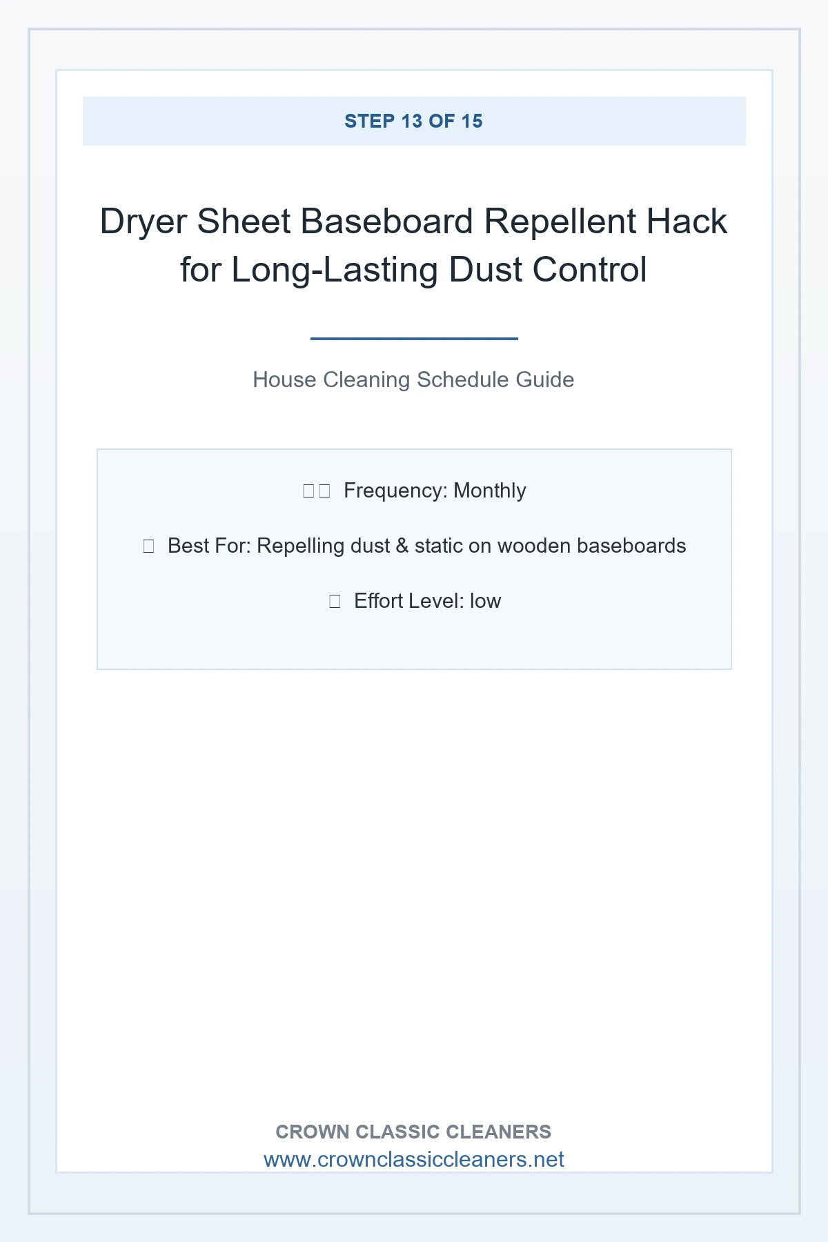 Dryer Sheet Baseboard Repellent Hack for Long-Lasting Dust Control - house cleaning schedule (AI Generated Image)