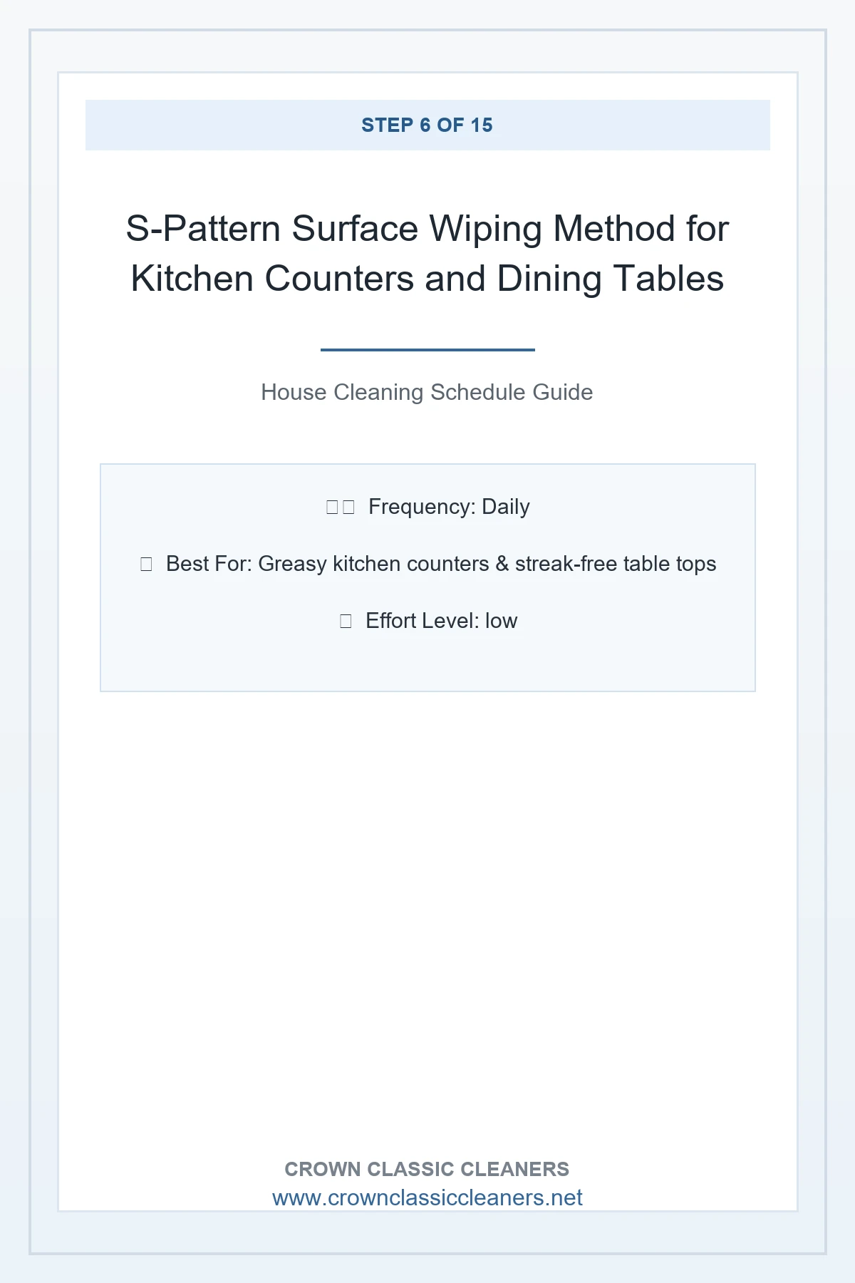 S-Pattern Surface Wiping Method for Kitchen Counters and Dining Tables - house cleaning schedule (AI Generated Image)