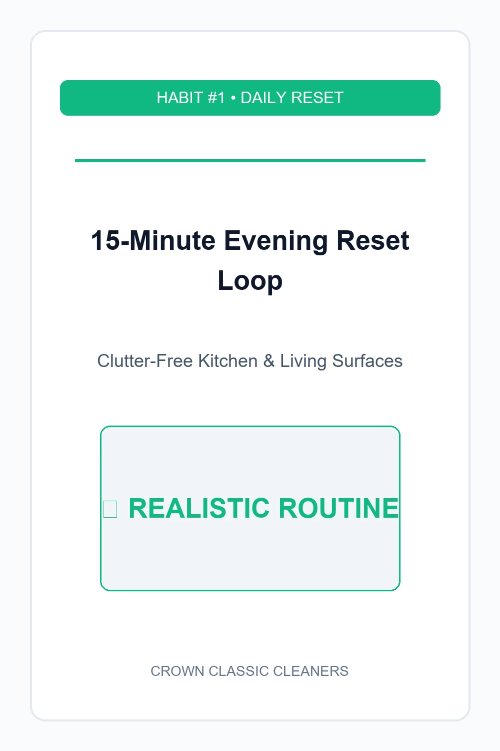 15-minute evening reset loop - realistic cleaning schedule (AI Generated Image)