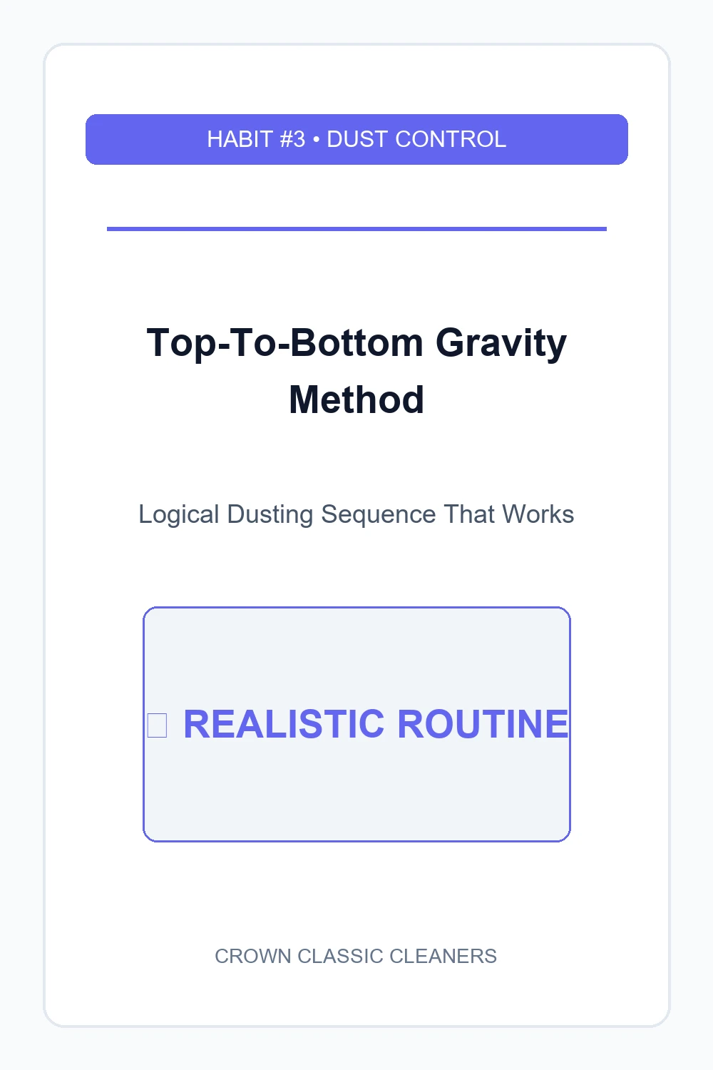 top to bottom gravity cleaning method - realistic cleaning schedule (AI Generated Image)