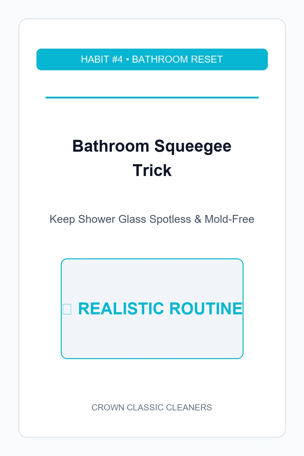 bathroom squeegee shower glass trick - realistic cleaning schedule (AI Generated Image)