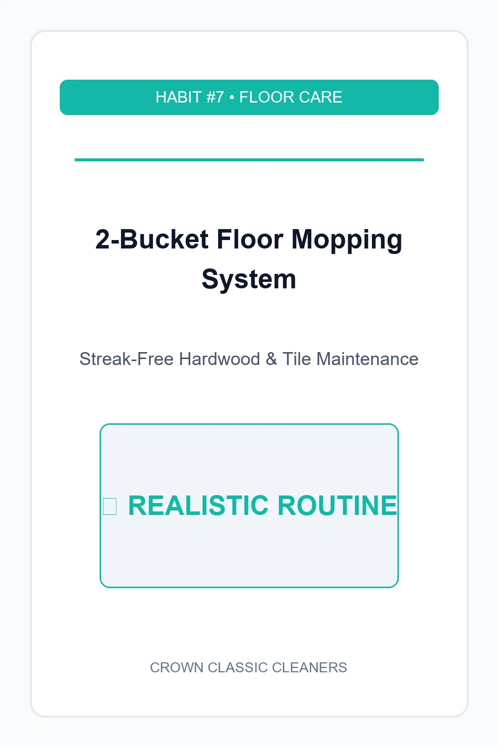 2-bucket floor mopping system - realistic cleaning schedule (AI Generated Image)