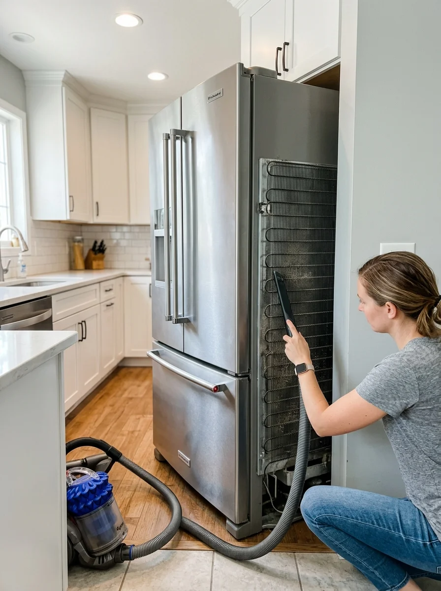 5 spring cleaning checklist kitchen appliance coil maintenance vacuuming (AI Generated Image)