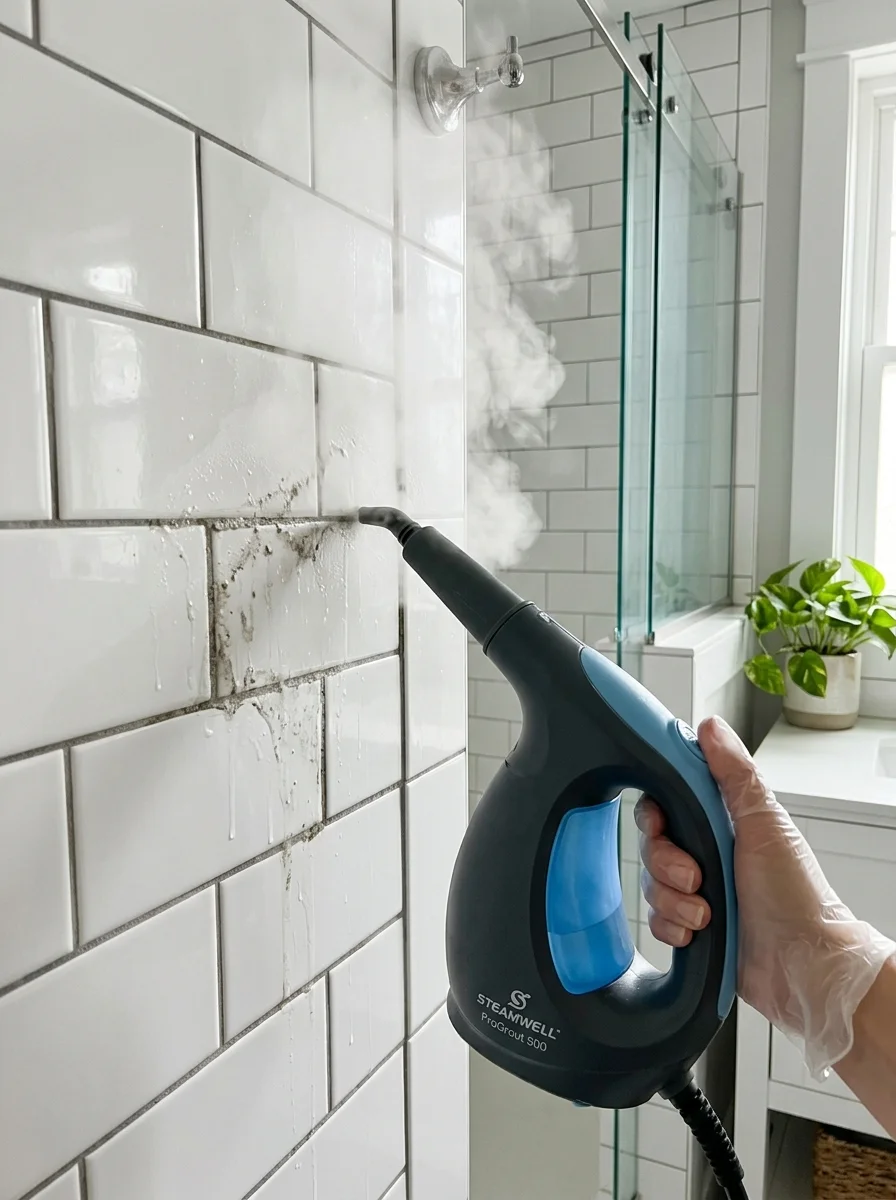 9 spring cleaning checklist grout tile steam reset bathroom cleaning (AI Generated Image)