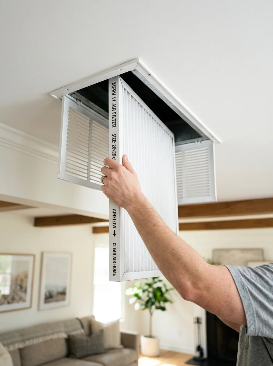 14 spring cleaning checklist hvac air vent filter replacement filter change (AI Generated Image)