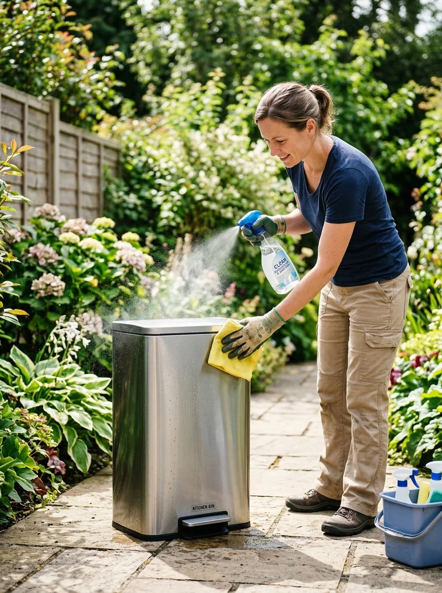 16 spring cleaning checklist trash can sanitizing eco friendly deodorizing (AI Generated Image)
