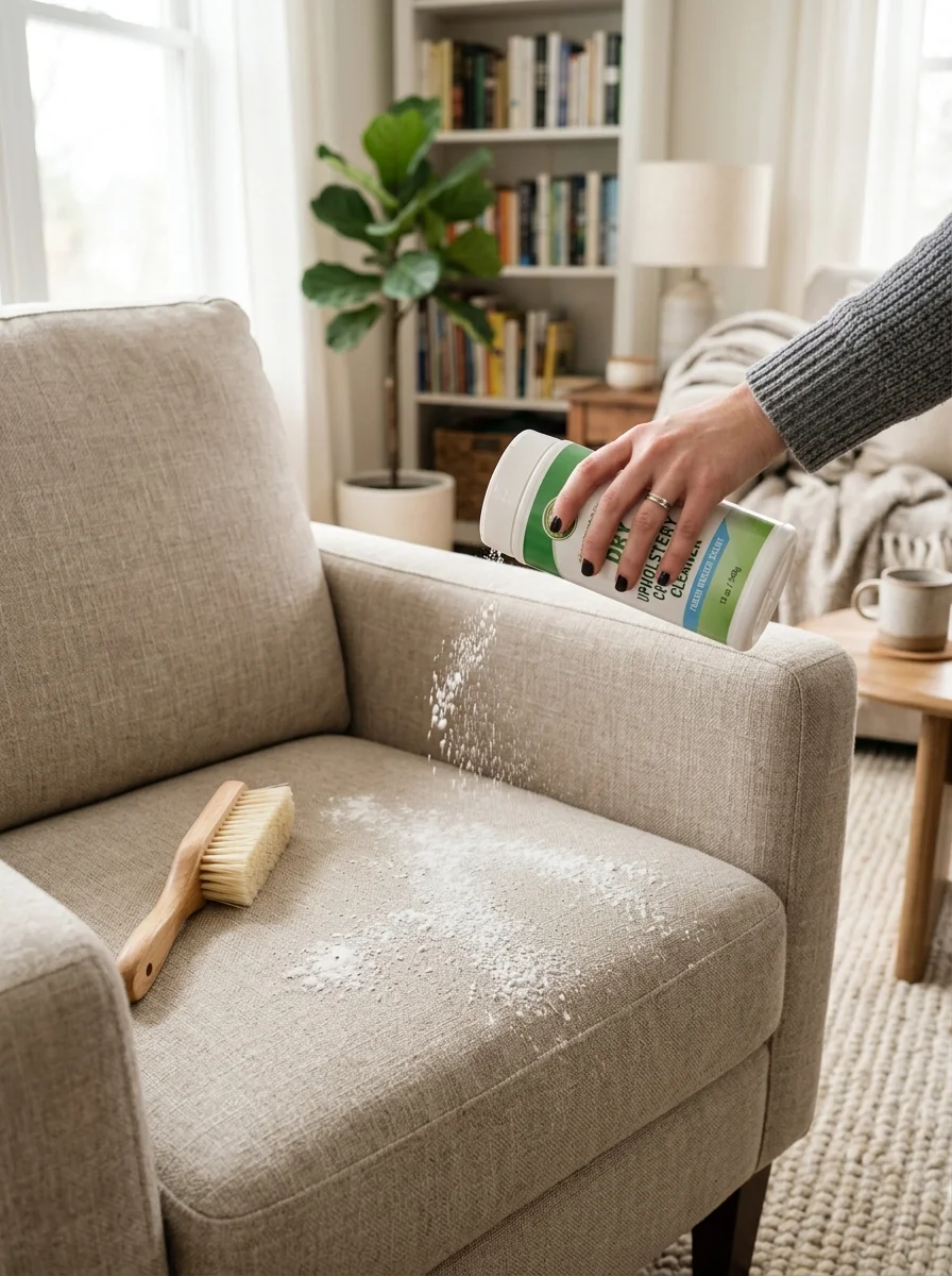 10 spring cleaning checklist upholstery carpet dry cleaning sofa refresh (AI Generated Image)